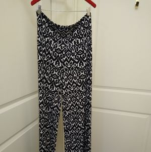 Superline 3x Geometric PLUS Wide Band Wide Leg Palazzo EveryDay Pants